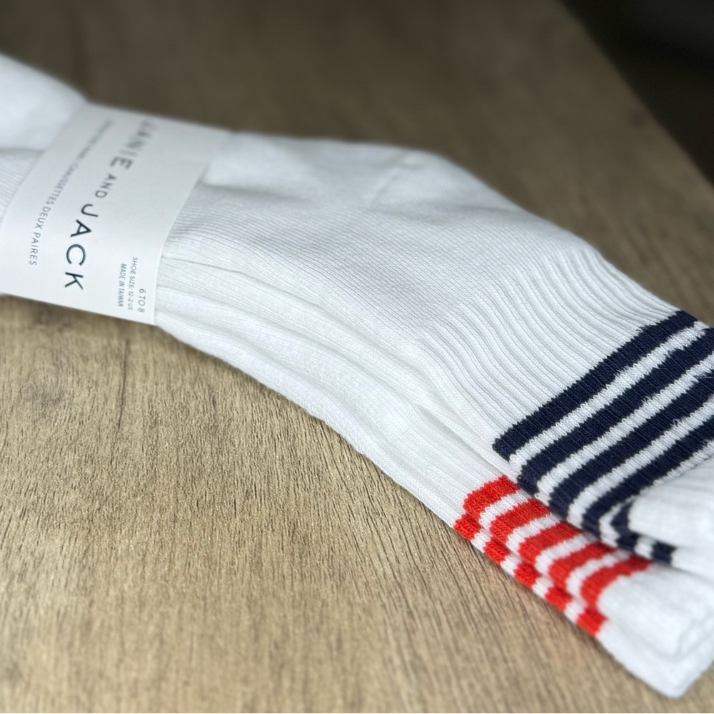White and Striped Socks by Janie and Jack
